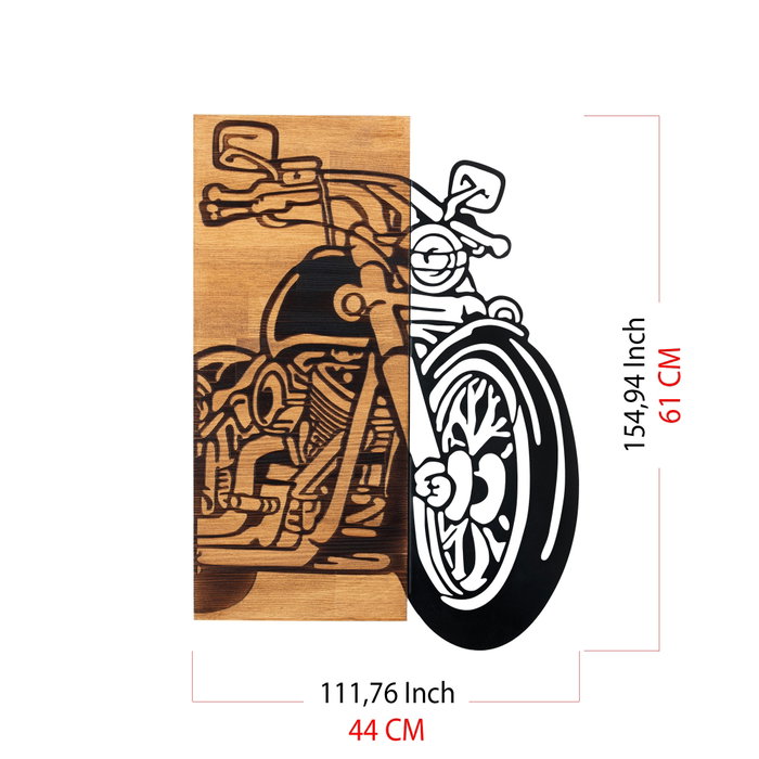 Wallity Chopper 2 Accesorio Decorativo de Pared Negro y Nogal